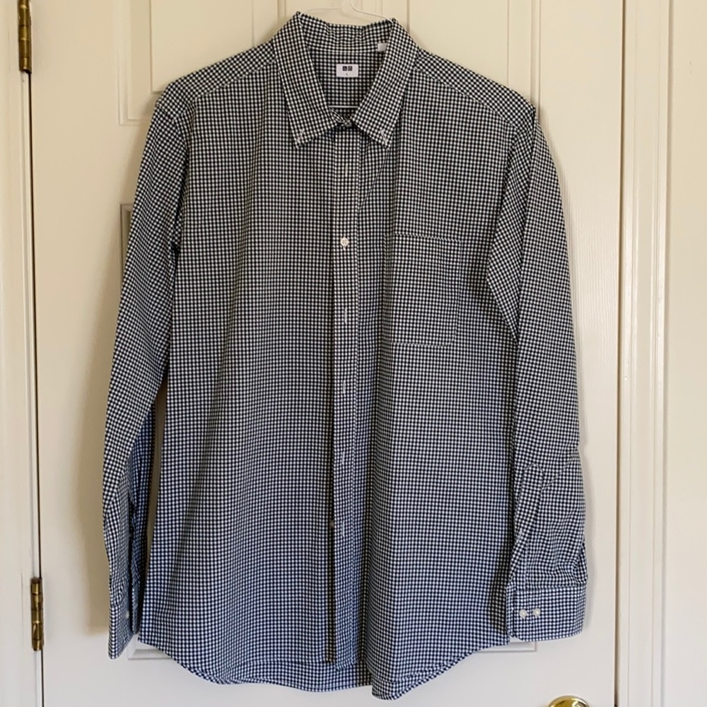 Dark Green Gingham Dress Shirt